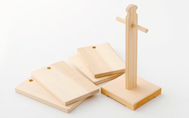 いちょうの木のまな板とひのきのスタンドセット